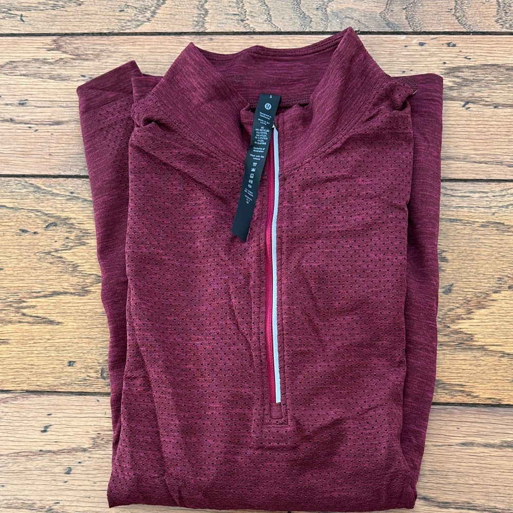 Lululemon Maroon Active Quarter-Zip Pullover